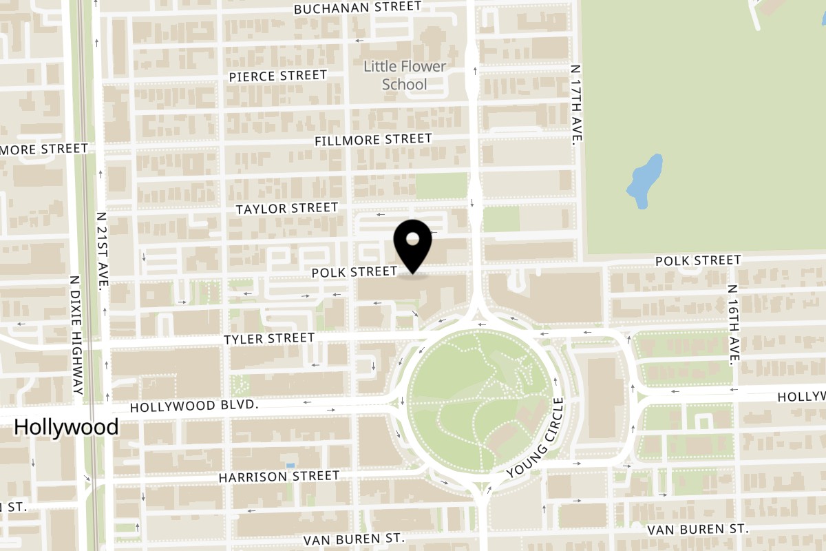 Map showing the location of LaSosta on 1852 Polk Street in Hollywood